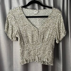 cute floral cropped shirt